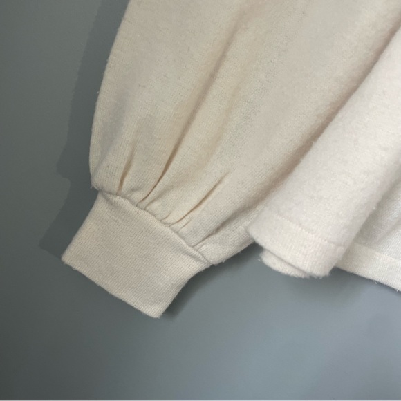 Madewell Puff-Sleeve Mockneck Top antique cream size medium - Picture 10 of 12